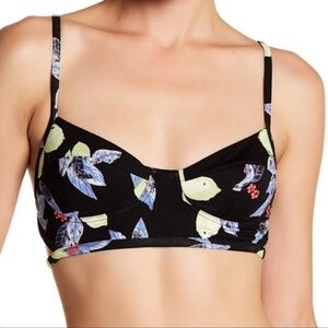 Free People Intimately Winona Black Floral Printed Bralette Top